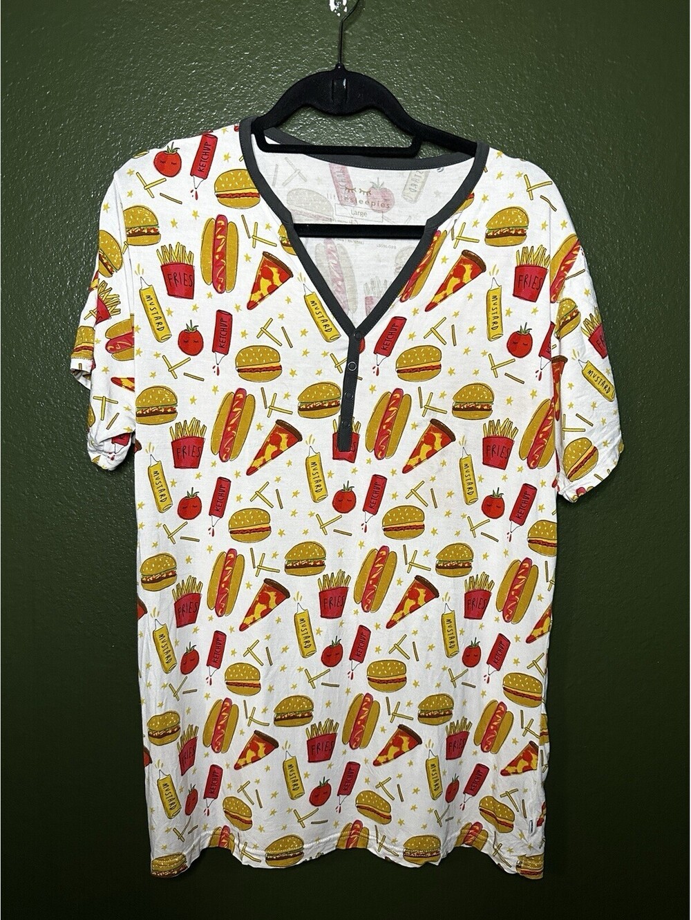 Little Sleepies Fast Foodie Pajama Top Size Large Sleepwear Lounge
